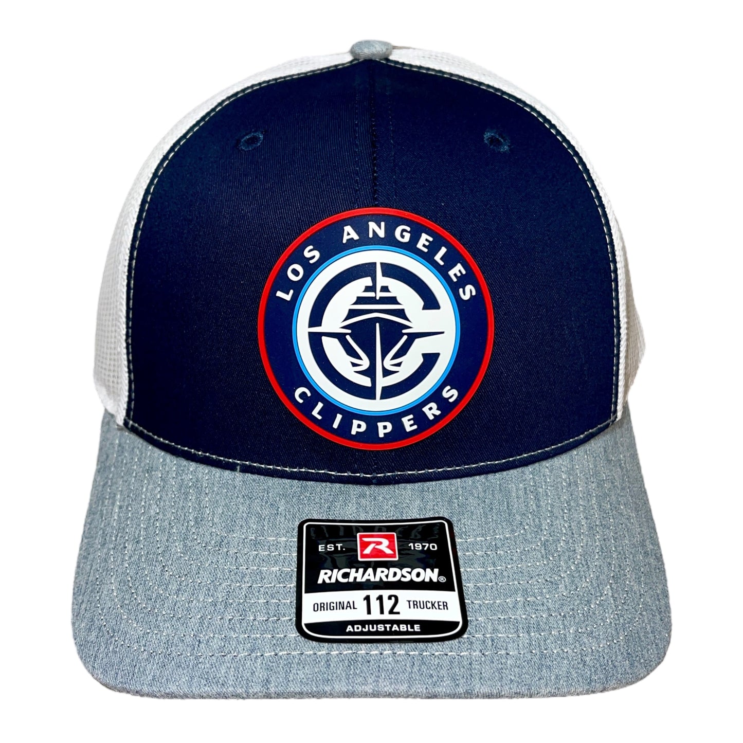 LA Clippers 3D Snapback Trucker Hat- Navy/ White/ Heather Grey