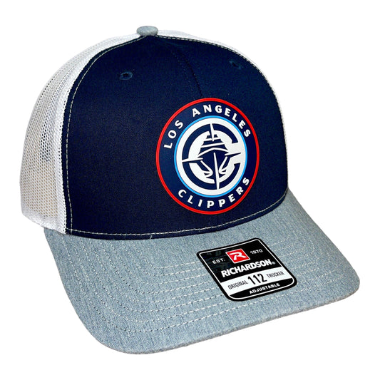 LA Clippers 3D Snapback Trucker Hat- Navy/ White/ Heather Grey