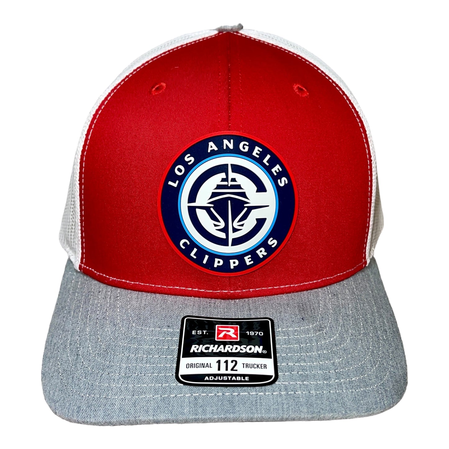 LA Clippers 3D Snapback Trucker Hat- Red/ White/ Heather Grey