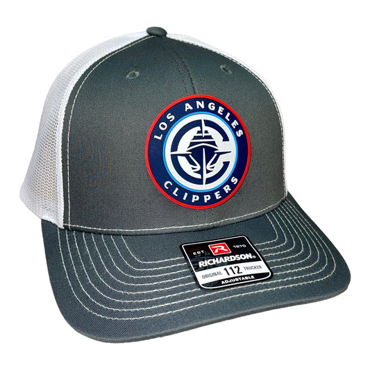 LA Clippers 3D Snapback Trucker Hat- Charcoal/ White