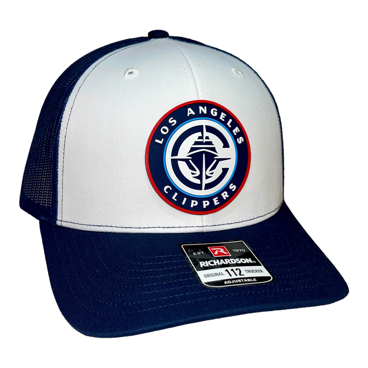 LA Clippers 3D Snapback Trucker Hat- White/ Navy