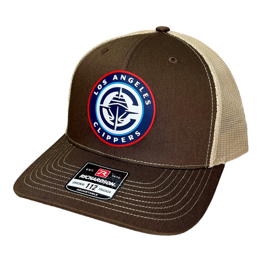 LA Clippers 3D Snapback Trucker Hat- Brown/ Tan