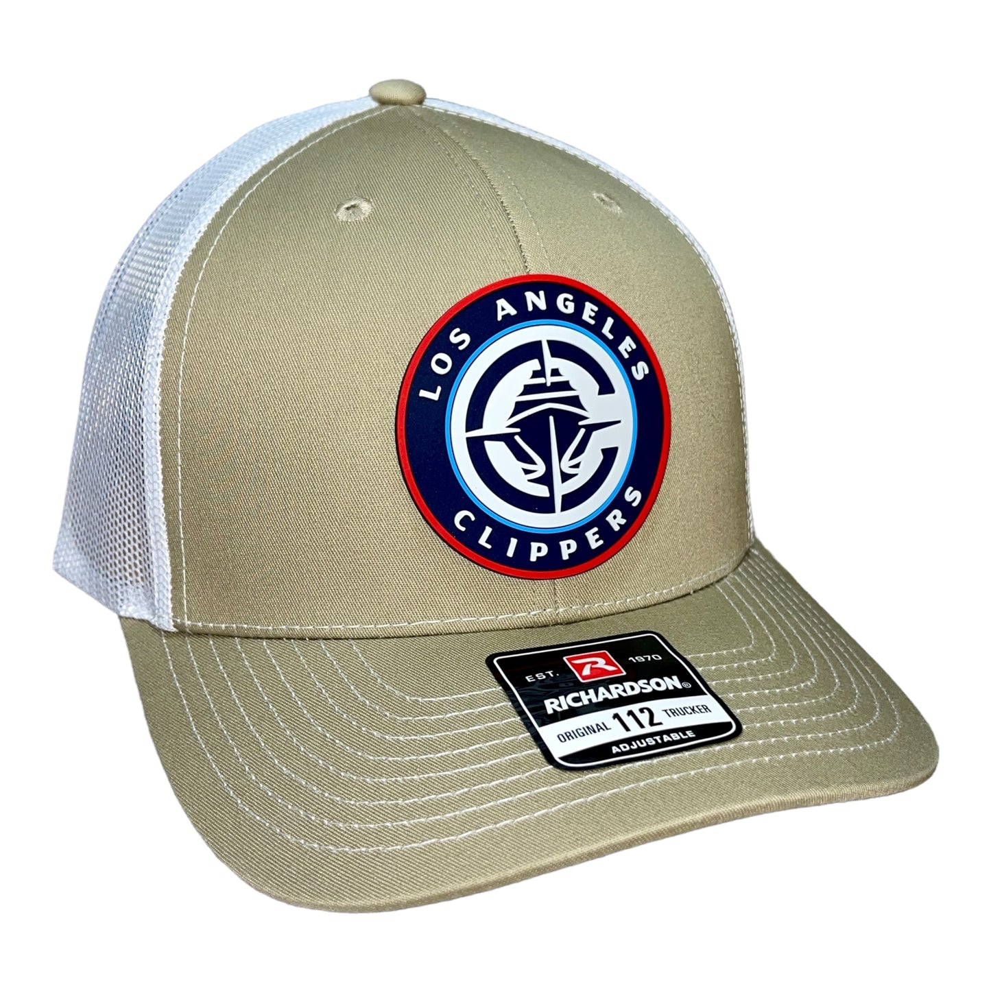 LA Clippers 3D Snapback Trucker Hat- Tan/ White