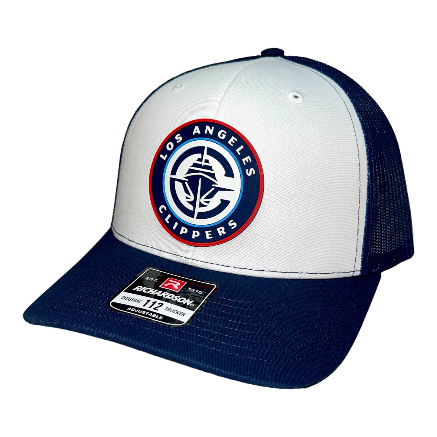 LA Clippers 3D Snapback Trucker Hat- White/ Navy