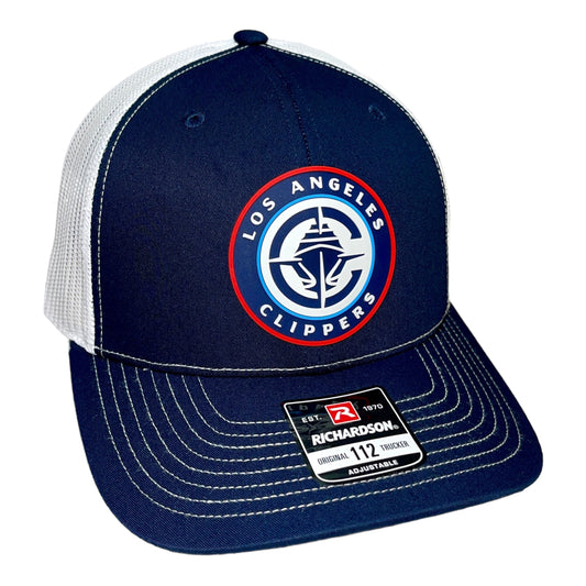 LA Clippers 3D Snapback Trucker Hat- Navy/ White