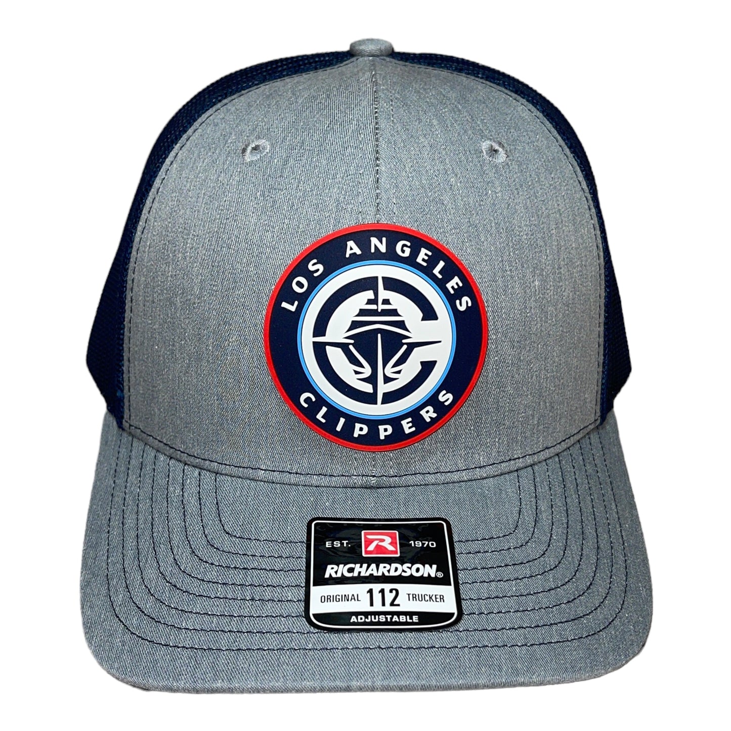 LA Clippers 3D Snapback Trucker Hat- Heather Grey/ Navy