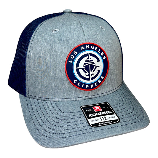 LA Clippers 3D Snapback Trucker Hat- Heather Grey/ Navy