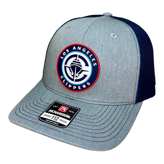 LA Clippers 3D Snapback Trucker Hat- Heather Grey/ Navy