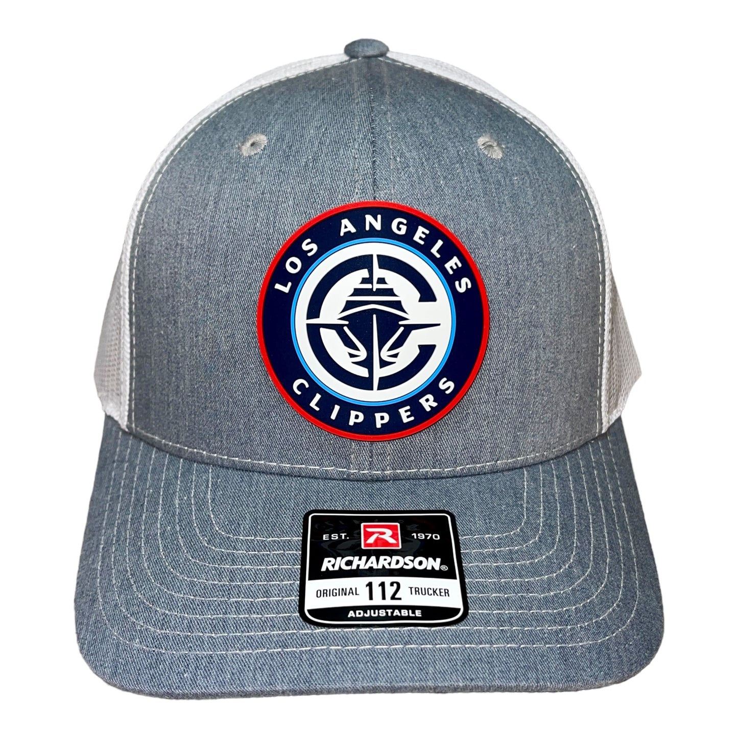 LA Clippers 3D Snapback Trucker Hat- Heather Grey/ White