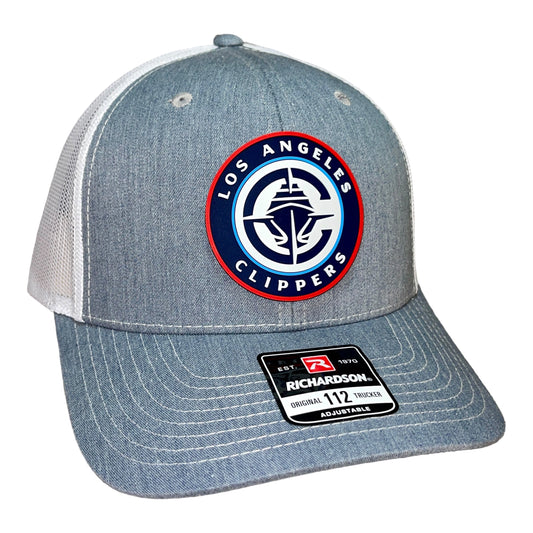 LA Clippers 3D Snapback Trucker Hat- Heather Grey/ White