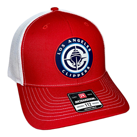 LA Clippers 3D Snapback Trucker Hat- Red/ White