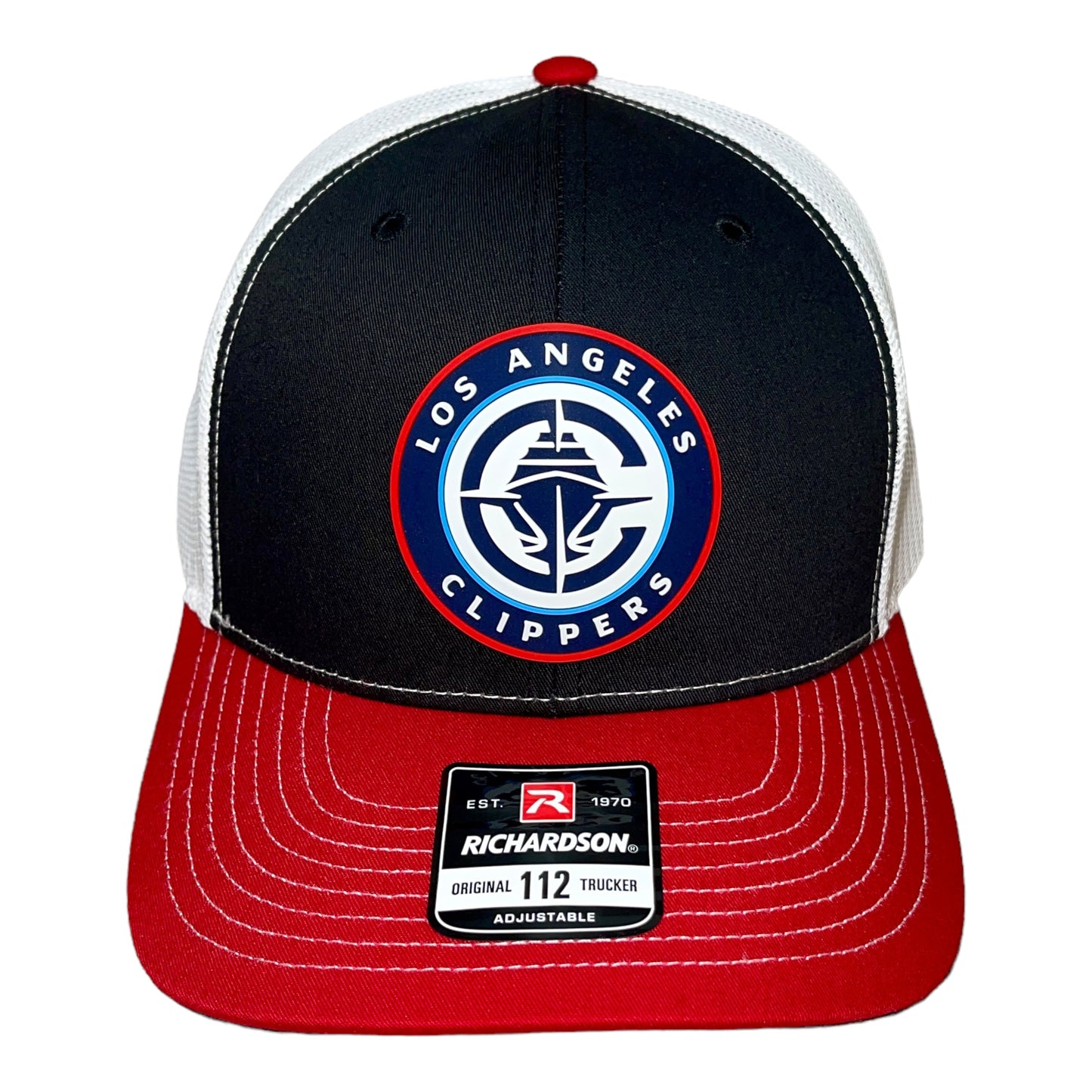 LA Clippers 3D Snapback Trucker Hat- Black/ White/ Red