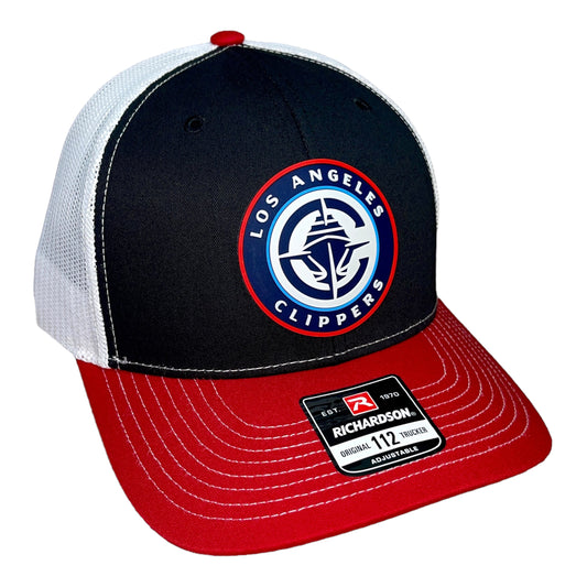 LA Clippers 3D Snapback Trucker Hat- Black/ White/ Red