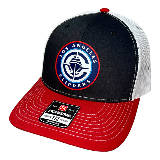 LA Clippers 3D Snapback Trucker Hat- Black/ White/ Red