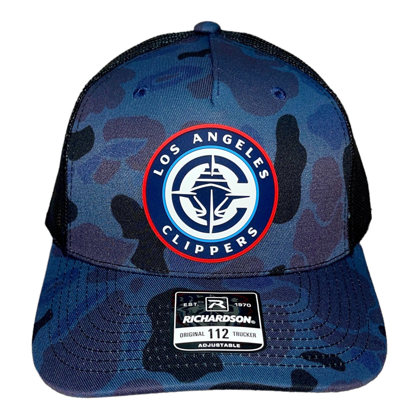 LA Clippers 3D Snapback Trucker Hat- Admiral Duck Camo/ Black