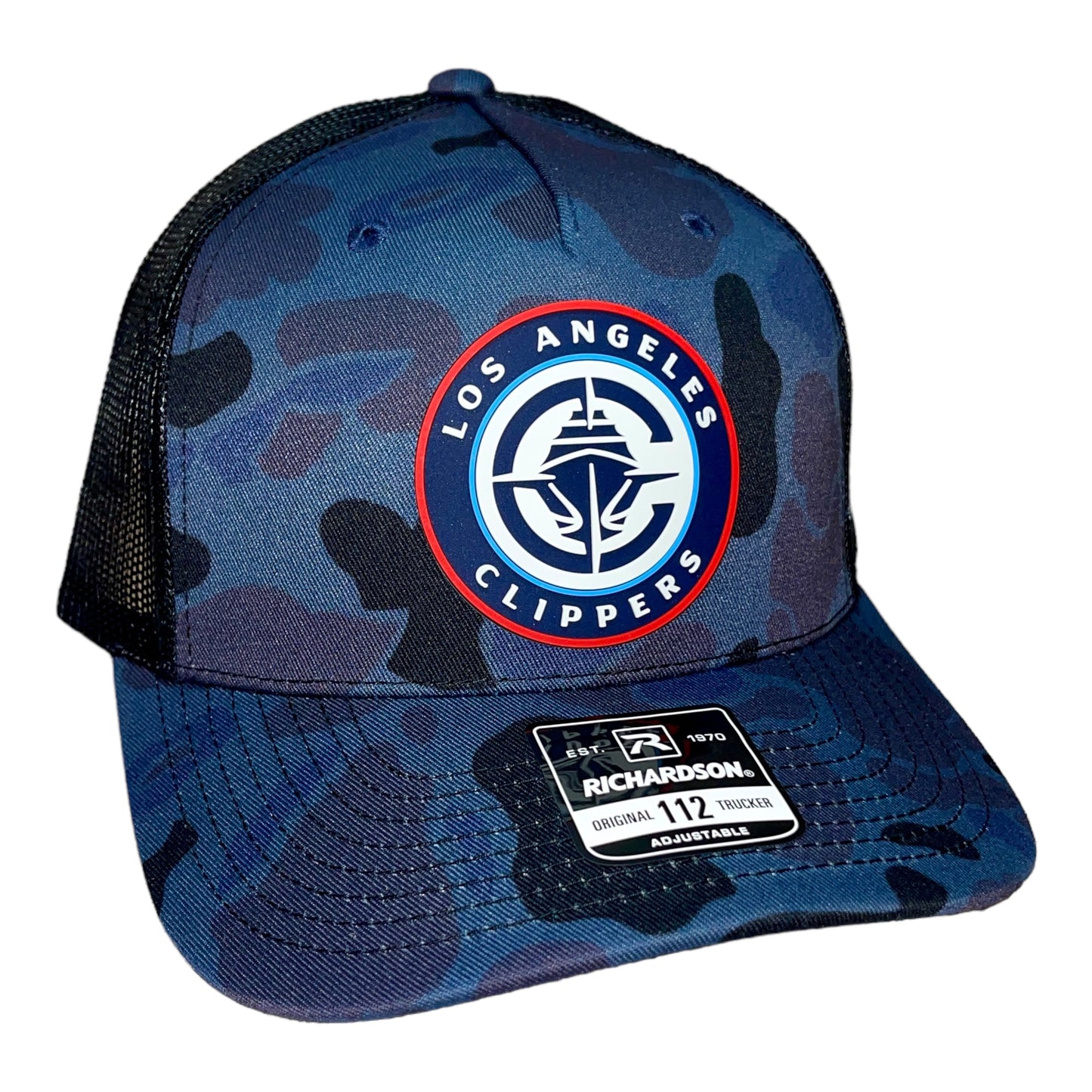 LA Clippers 3D Snapback Trucker Hat- Admiral Duck Camo/ Black