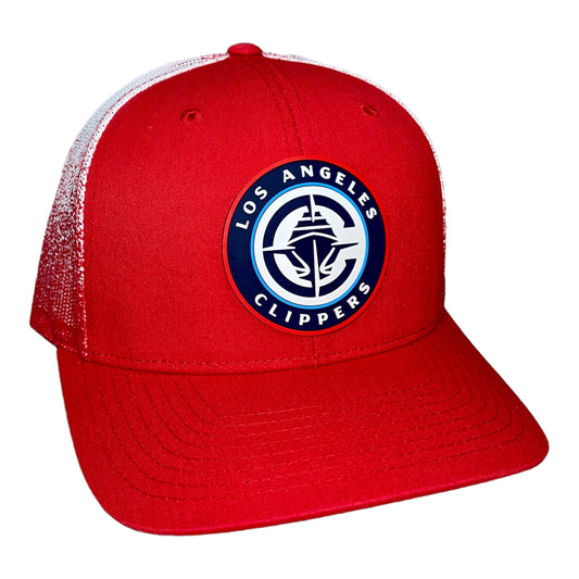 LA Clippers 3D Snapback Trucker Rope Hat- Red Fade