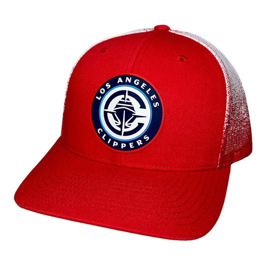 LA Clippers 3D Snapback Trucker Rope Hat- Red Fade