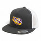 LSU Tiger Eye 3D YP Snapback Flat Bill Trucker Hat- Charcoal/ White