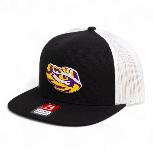 LSU Tiger Eye 3D Wool Blend Flat Bill Hat- Black/ White