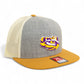 LSU Tiger Eye 3D Wool Blend Flat Bill Hat- Heather Grey/ Birch/ Biscuit
