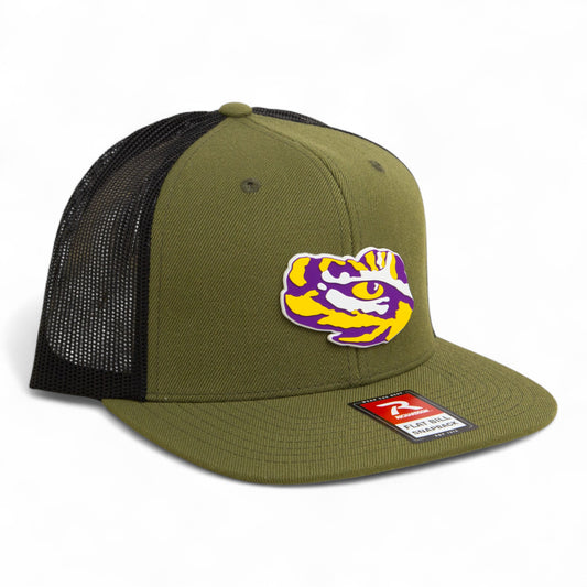 LSU Tiger Eye 3D Wool Blend Flat Bill Hat- Loden/ Black