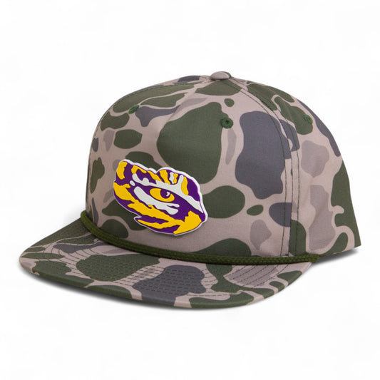 LSU Tiger Eye 3D Umpqua Rope Hat- Marsh Duck Camo/ Olive Green