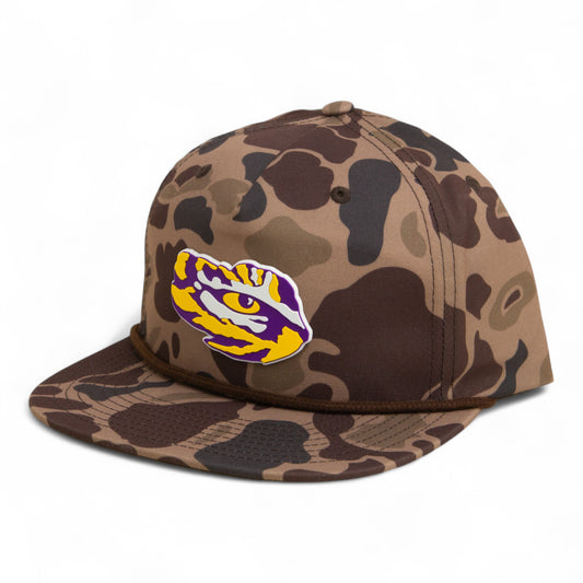 LSU Tiger Eye 3D Umpqua Rope Hat- Bark Duck Camo/ Brown