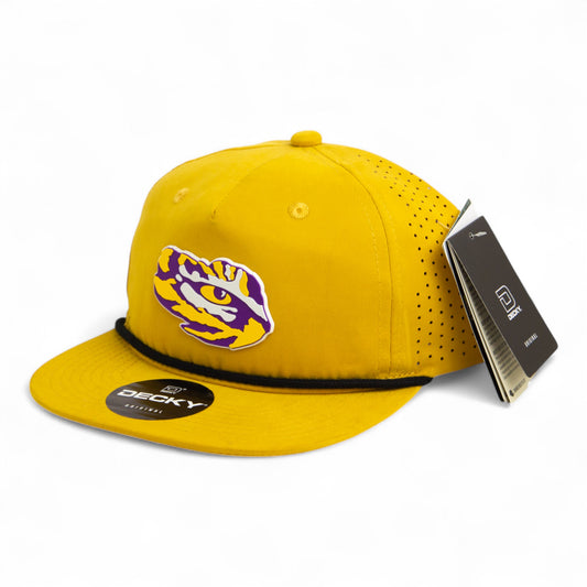 LSU Tiger Eye 3D Perforated Rope Hat- Biscuit/ Black