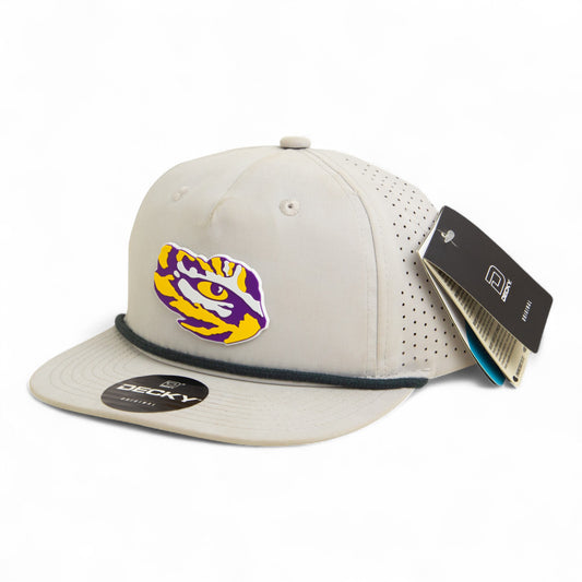 LSU Tiger Eye 3D Perforated Rope Hat- Grey/ Charcoal