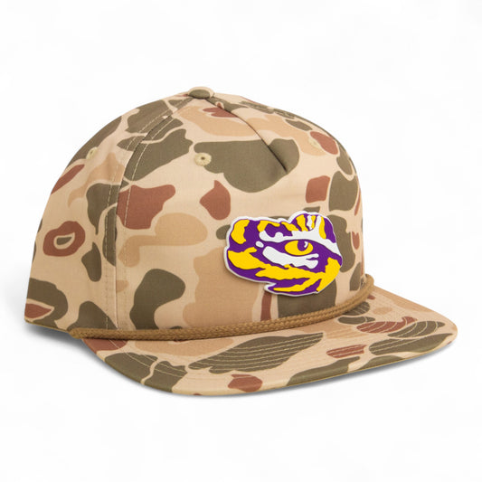 LSU Tiger Eye 3D Umpqua Rope Hat- Harvest Duck Camo/ Light Brown