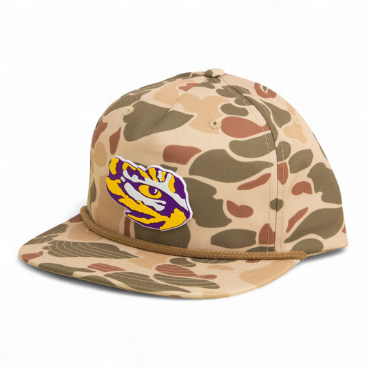 LSU Tiger Eye 3D Umpqua Rope Hat- Harvest Duck Camo/ Light Brown
