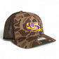 LSU Tiger Eye 3D Snapback Trucker Hat- Bark Duck Camo/ Brown