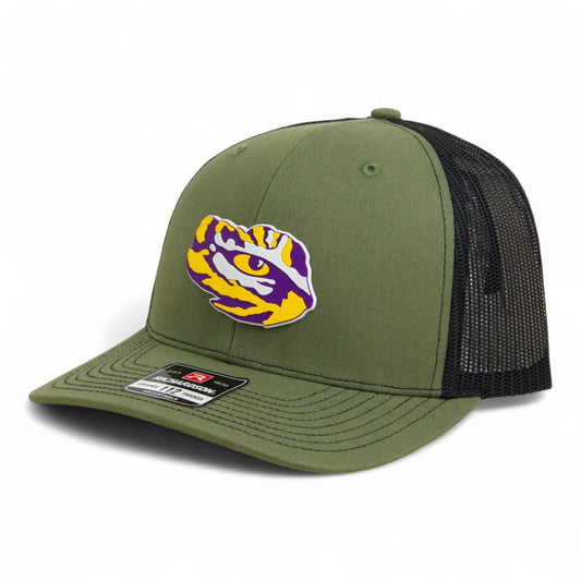 LSU Tiger Eye 3D Snapback Trucker Hat- Loden/ Black