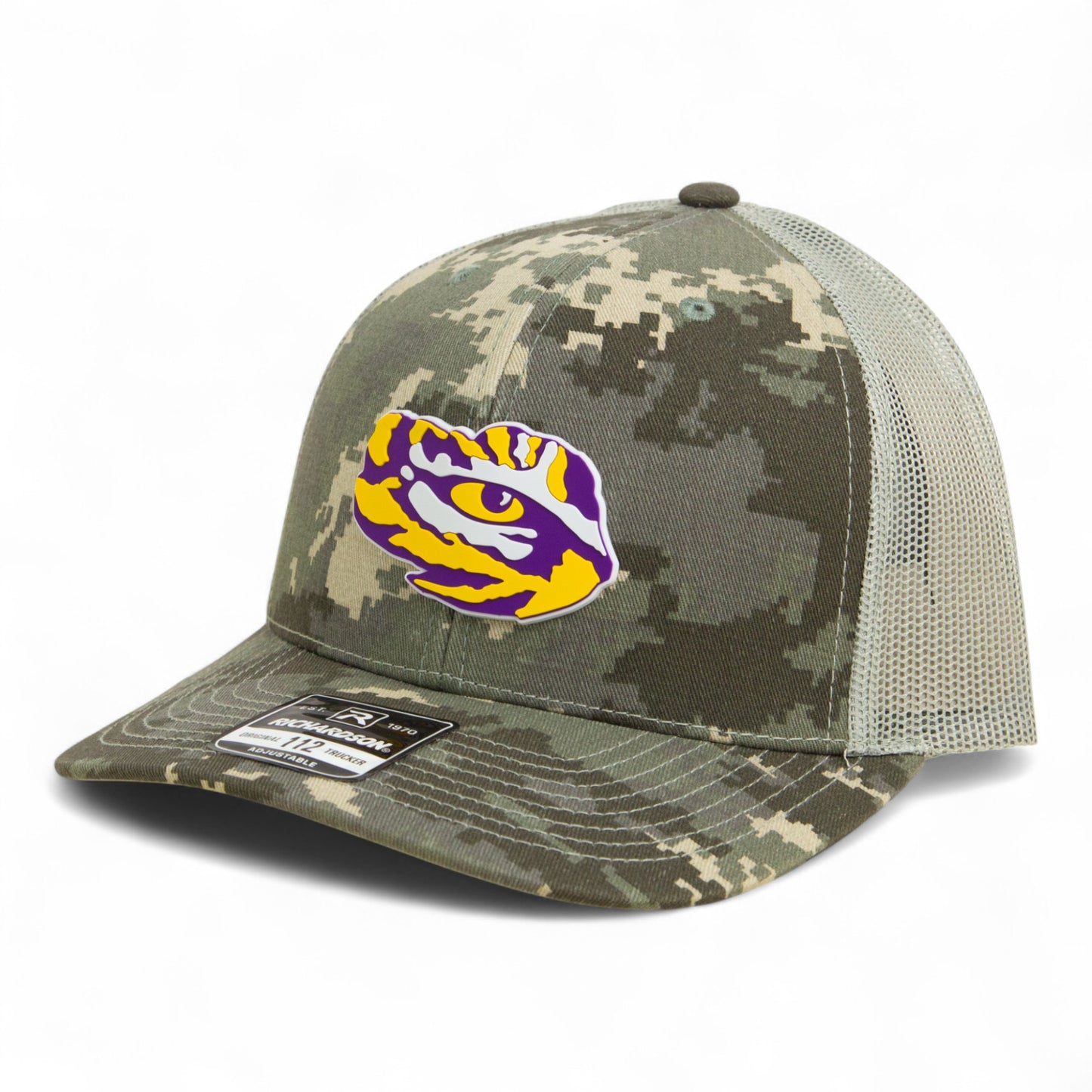 LSU Tiger Eye 3D Snapback Trucker Hat- Military Digital Camo