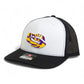 LSU Tiger Eye 3D Snapback Trucker Hat- White/ Black