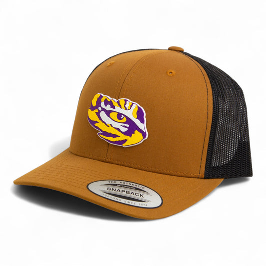 LSU Tiger Eye 3D YP Snapback Trucker Hat- Caramel/ Black
