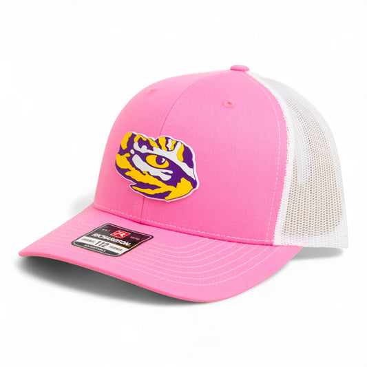 LSU Tiger Eye 3D Snapback Trucker Hat- Pink/ White