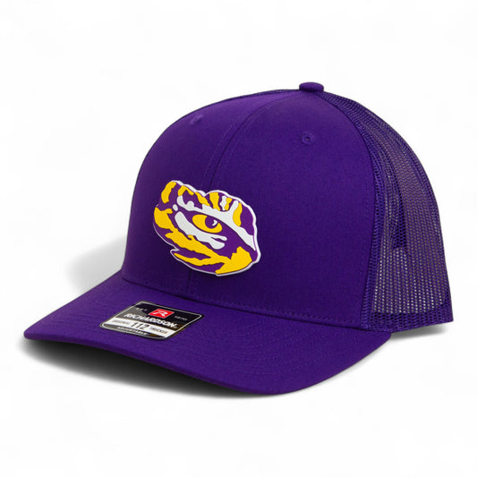 LSU Tiger Eye 3D Snapback Trucker Hat- Purple