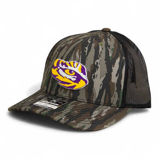LSU Tiger Eye 3D Snapback Trucker Hat- Realtree Original/ Black