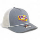 LSU Tiger Eye 3D Snapback Trucker Rope Hat- Heather Grey/ White