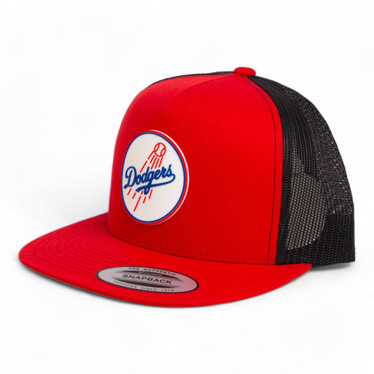 Los Angeles Dodgers 2024 World Series 3D YP Snapback Flat Bill Trucker Hat- Red/ Black