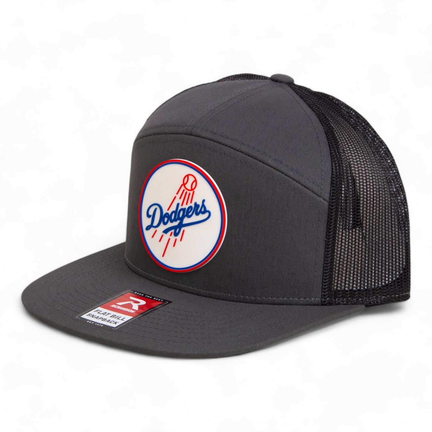 Los Angeles Dodgers 2024 World Series 3D Snapback Seven-Panel Flat Bill Trucker Hat- Charcoal/ Black