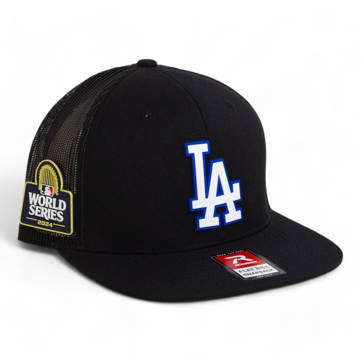 LA Dodgers 2024 World Series 3D Wool Blend Flat Bill Hat White- Black