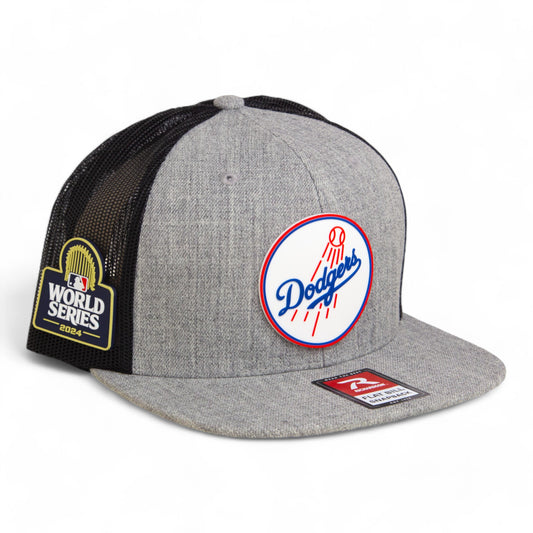 Los Angeles Dodgers 2024 World Series 3D Wool Blend Flat Bill Hat- Heather Grey/ Black