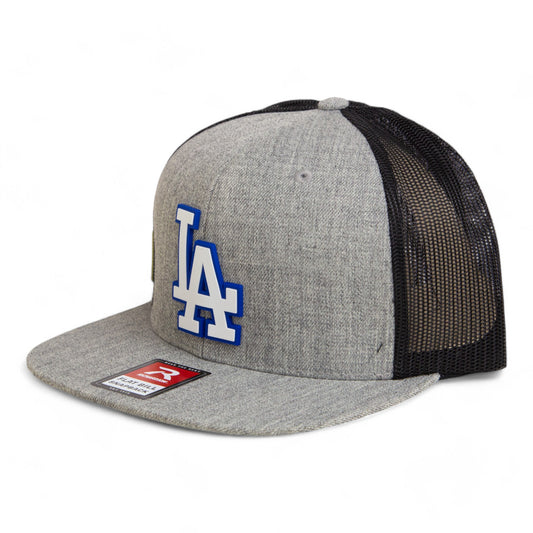 LA Dodgers 2024 World Series 3D Wool Blend Flat Bill Hat White- Heather Grey/ Black