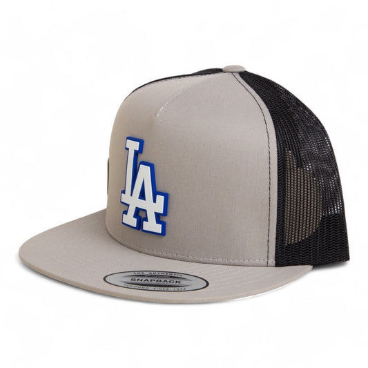 LA Dodgers 2024 World Series 3D YP Snapback Flat Bill Trucker Hat White- Silver/ Black