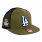 LA Dodgers 2024 World Series 3D Wool Blend Flat Bill Hat White- Loden/ Black