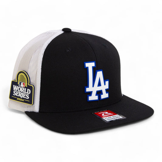 LA Dodgers 2024 World Series 3D Wool Blend Flat Bill Hat White- Black/ White