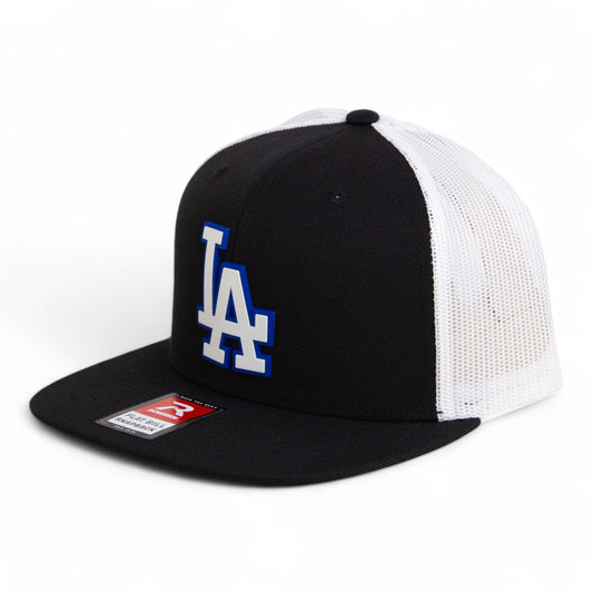 LA Dodgers 2024 World Series 3D Wool Blend Flat Bill Hat White- Black/ White